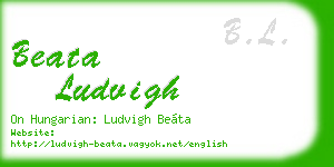 beata ludvigh business card