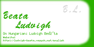 beata ludvigh business card